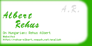 albert rehus business card